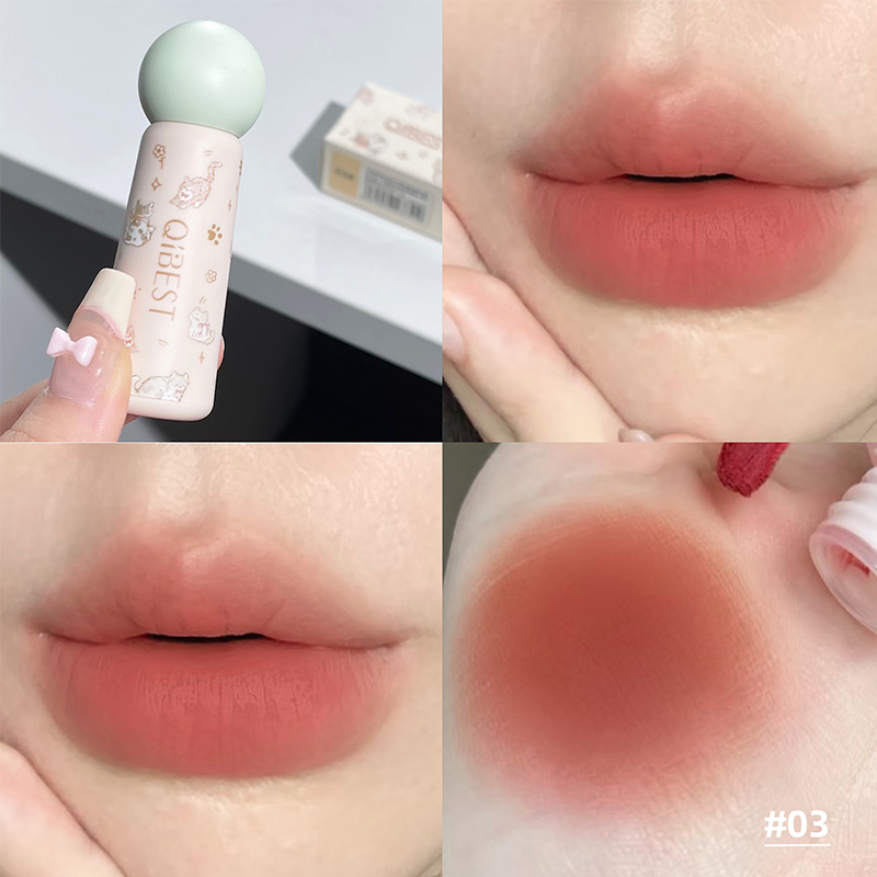 QIBEST телесный матовый блеск  – обзор и цена Lip Tint Korean